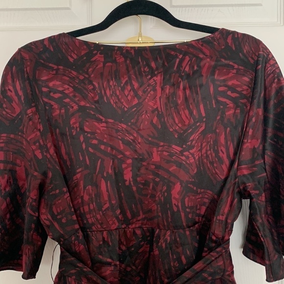 SEMANTIKS Red & Black 100% Silk Dress Size PM #90 - Picture 6 of 10